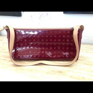 Arcadia Burgundy Patent Leather Shoulder  Bag